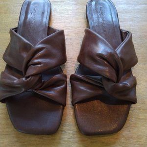 Banana Republic Chocolate Brown Leather Slides